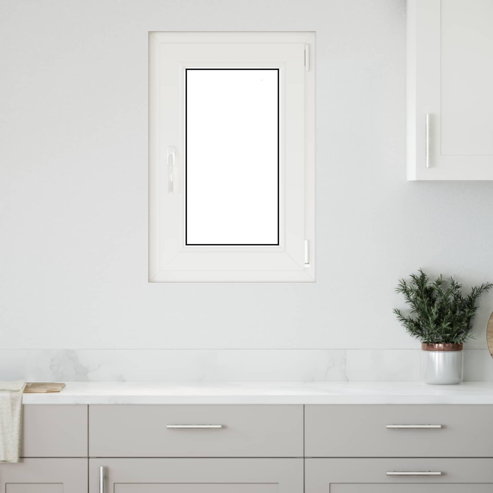 Kip & drej kældervindue RISOR 50 x 75 cm i PVC og glas, hvid