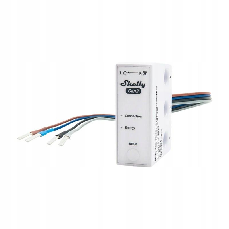 Shelly 3EM-63W Gen3 WiFi strøm- og energimåler 1/3-kanal - hvid