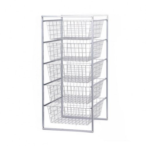 Skuffereol med 5 kurve 89 × 45 × 55 cm - grå