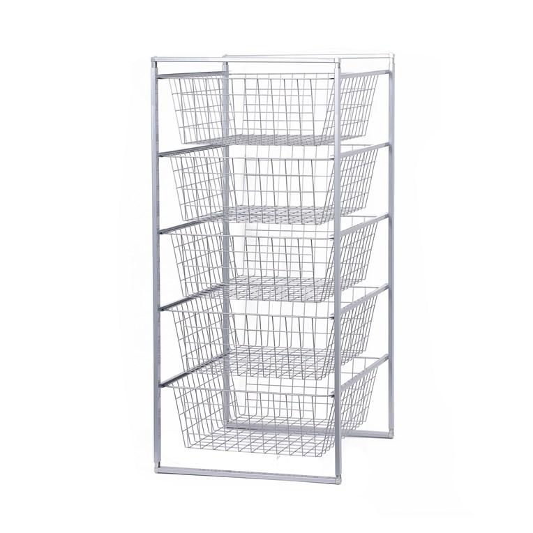 Skuffereol med 5 kurve 89 × 45 × 55 cm - grå