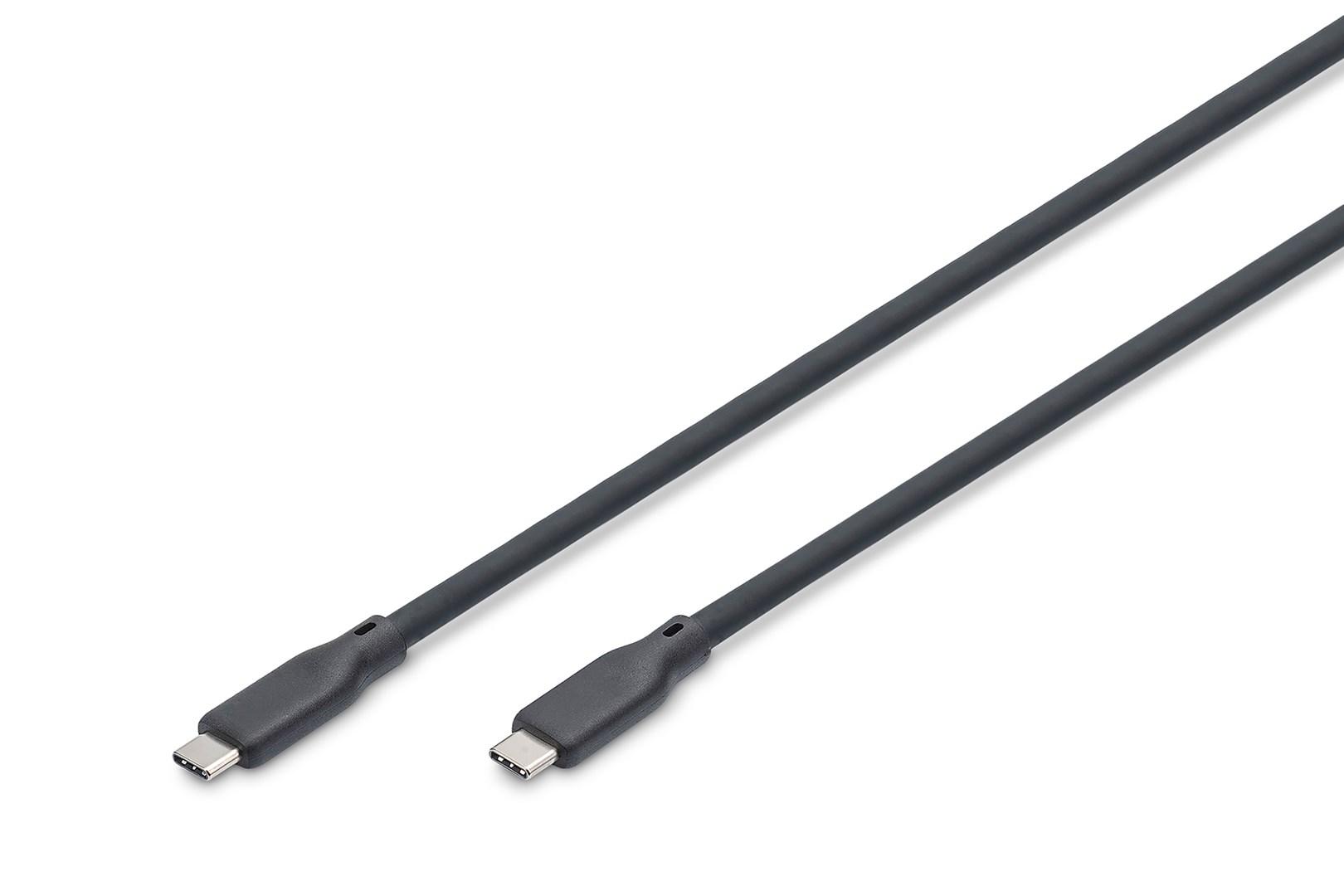 DIGITUS USB-C silikonekabel USB4 version 2.0 80 Gbps 0,5 m sort