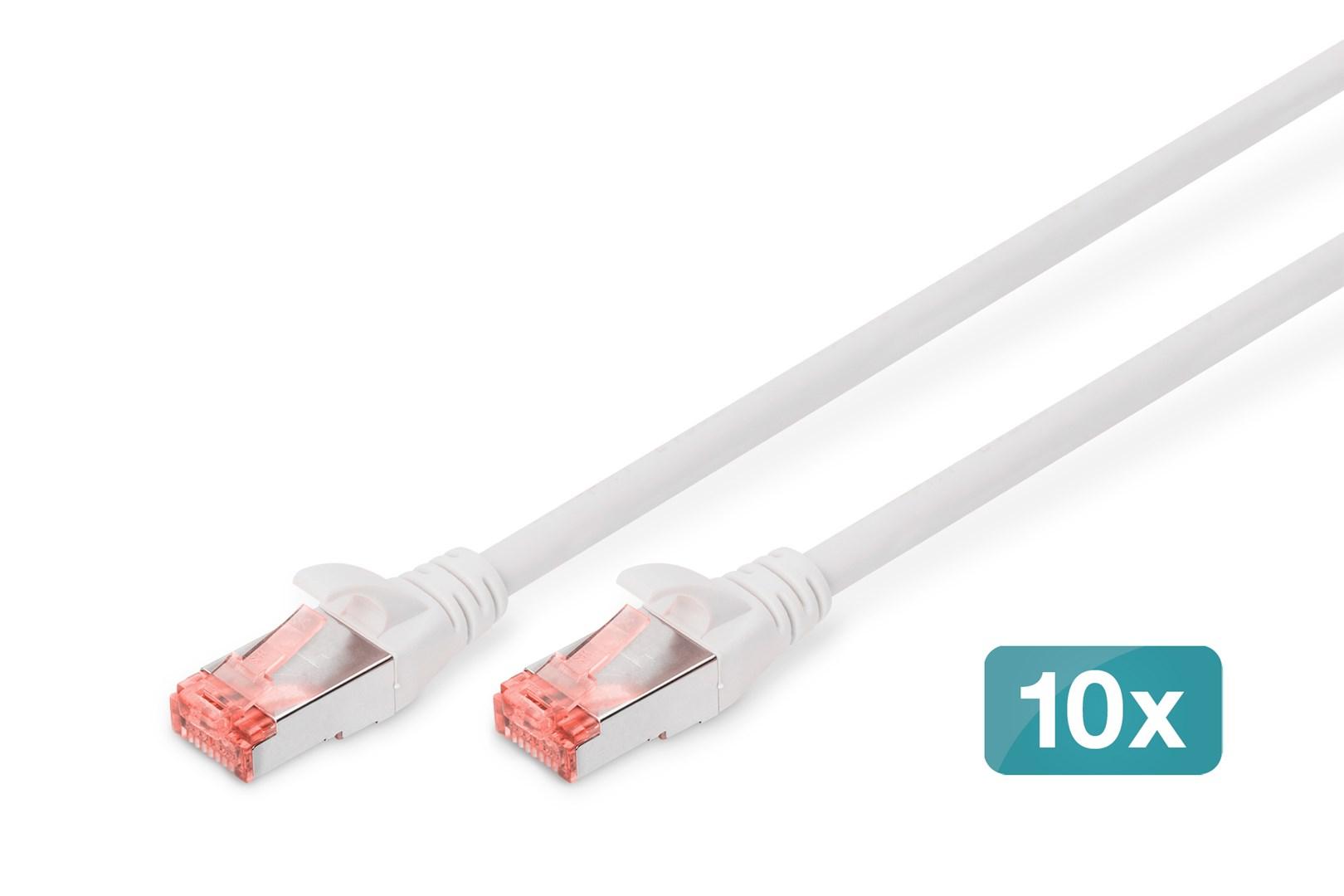 DIGITUS CAT 6 S/FTP patchkabel 3 m hvid 10-pak