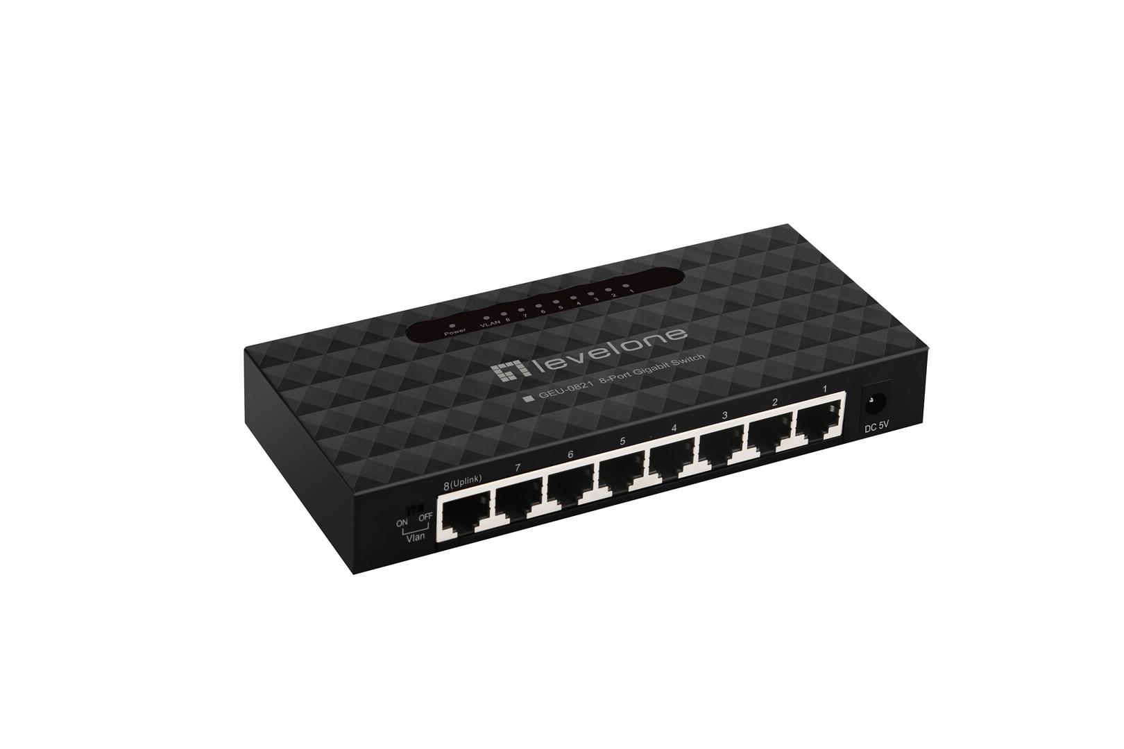 LevelOne GEU-0821 managed 8-port Gigabit netværksswitch
