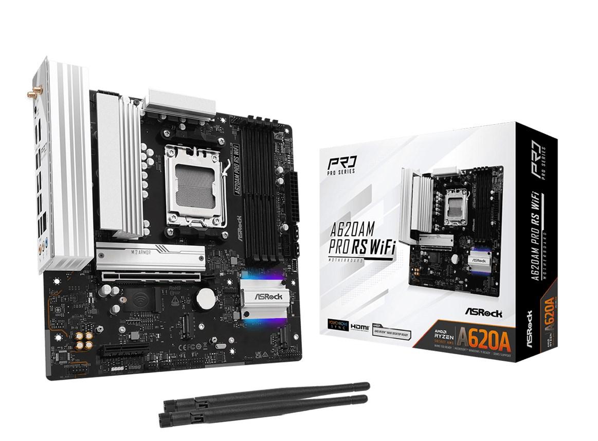 ASRock A620AM Pro RS WiFi bundkort AMD A620A Socket AM5 micro ATX