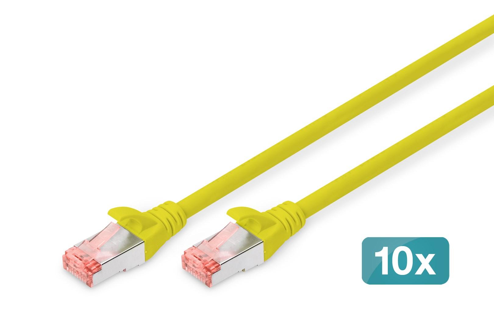 DIGITUS CAT 6 S/FTP patchkabel 2 m gul 10-pak netværkskabel