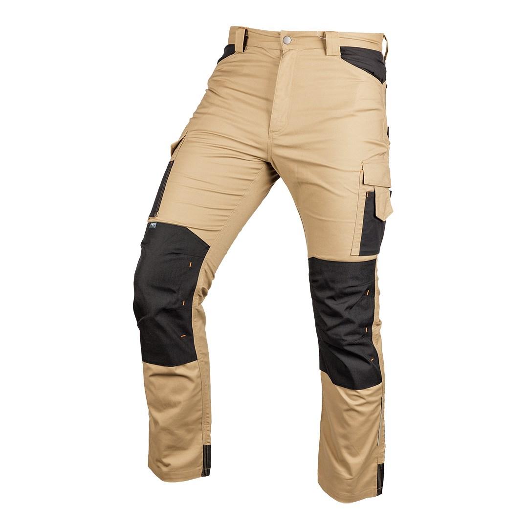 NEO TOOLS Mix&Match arbejdsbukser i canvas med Cordura-forstærkninger beige/sort str. XS