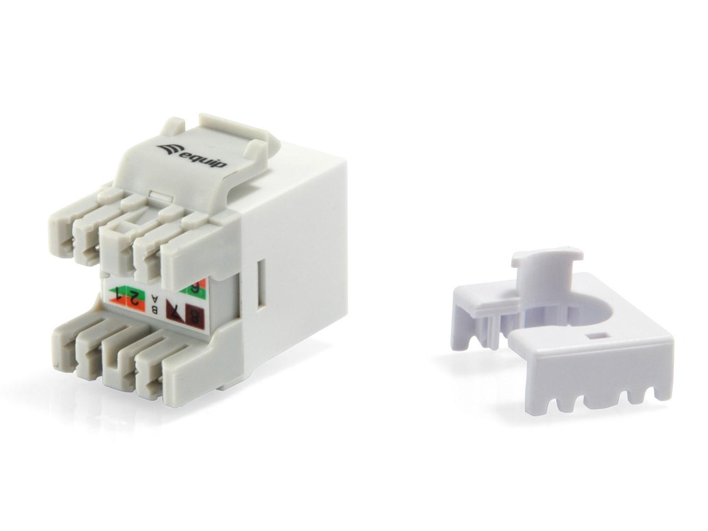 Equip Cat.6 uskærmet Keystone Jack LSA slim type RJ45 hvid