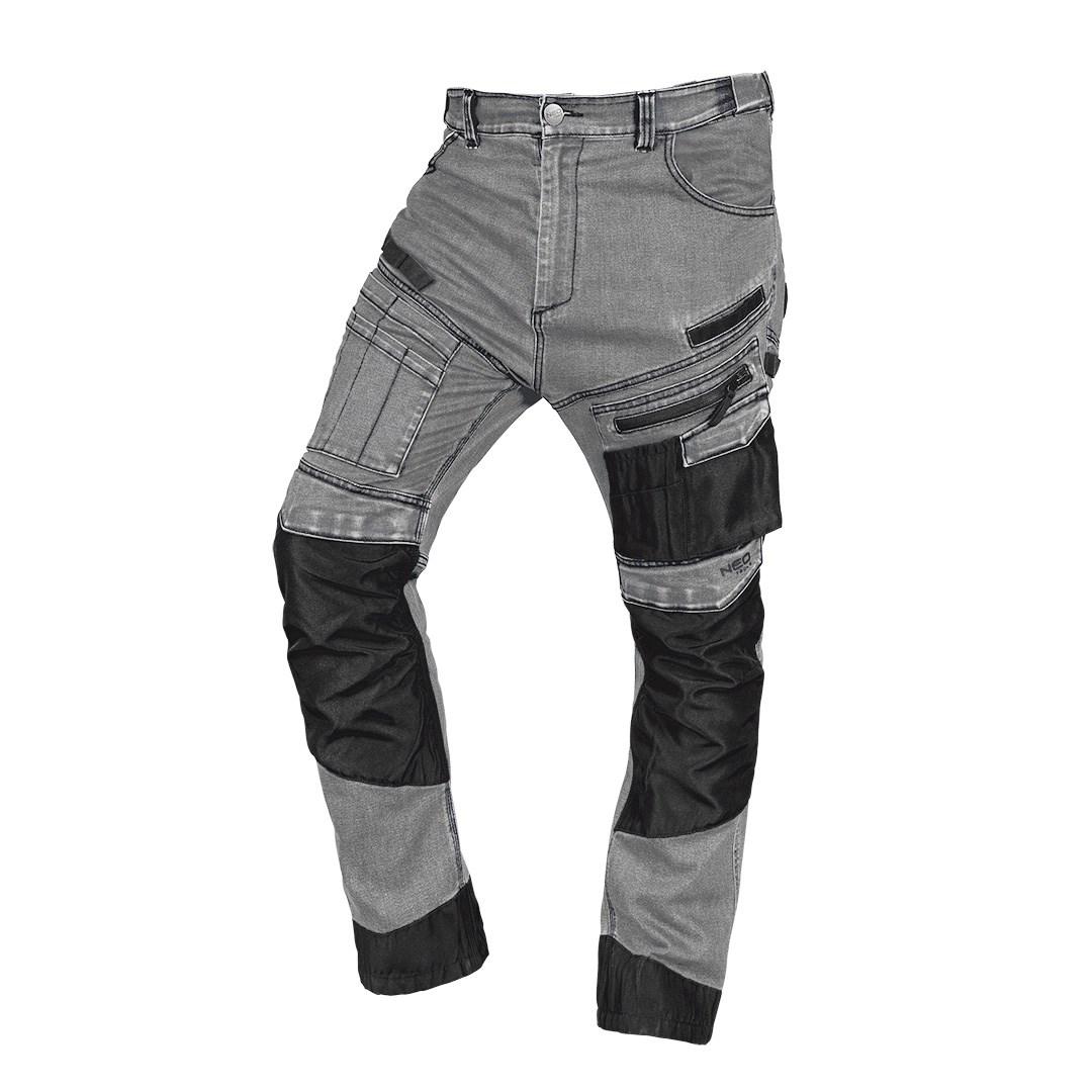 NEO TOOLS DENIM arbejdsbukser med Oxford-forstærkninger grå XXL