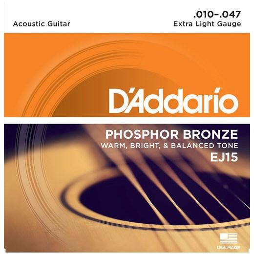 D'Addario EJ15 fosforbronze strenge til akustisk guitar 10-47