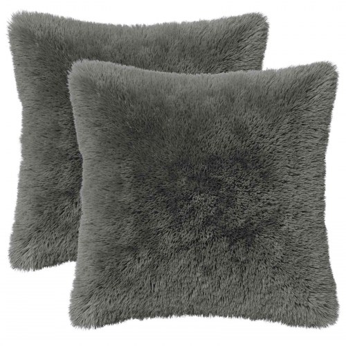 Pyntepuder HEERLEN 2 stk. 50 x 50 cm lys grøn i PV fleece