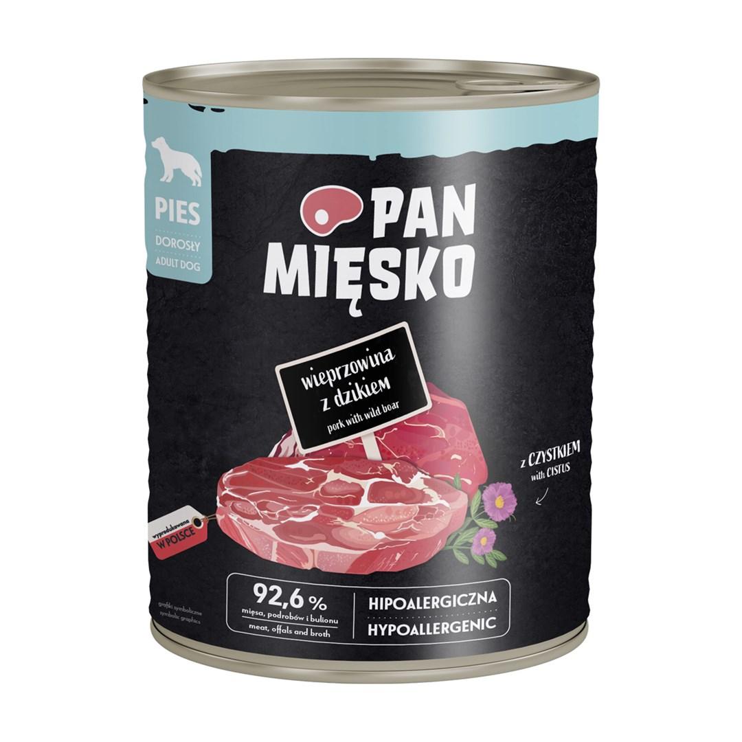 PAN MIĘSKO vådfoder til hund med svinekød og vildsvin 800 g