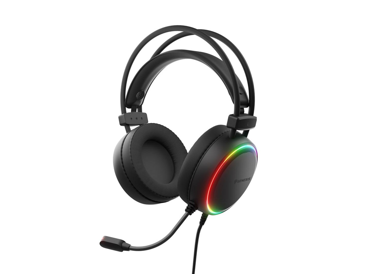 Genesis Neon 614 RGB USB gamingheadset med mikrofon - sort