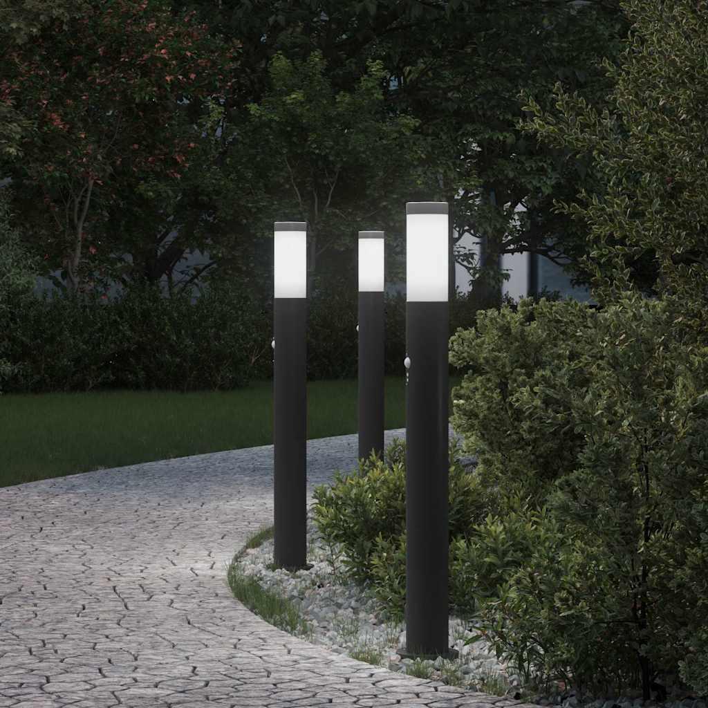 Pullertlamper med sensor 3 stk. 80 cm rustfrit stål IP44