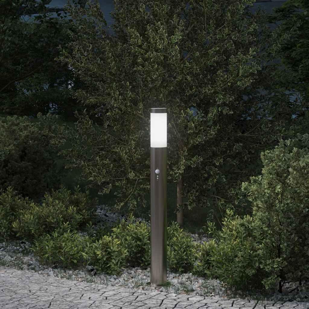 vidaXL pullertlampe med sensor 80 cm rustfrit stål IP44