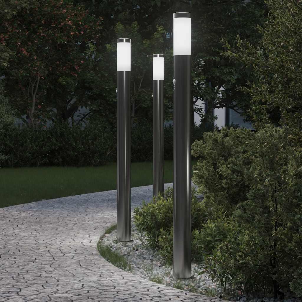 vidaXL pullertlamper med sensor 3 stk. 110 cm rustfrit stål IP44