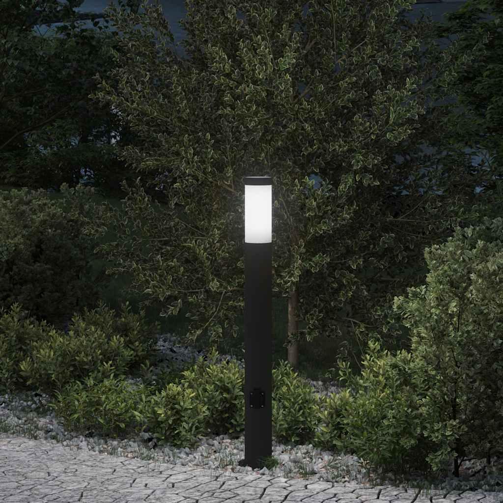 vidaXL pullertlampe med stikkontakt 80 cm rustfrit stål IP44