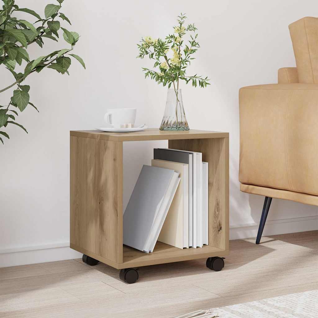vidaXL rullebord 37x33x42,5 cm konstrueret træ egetræsfarve