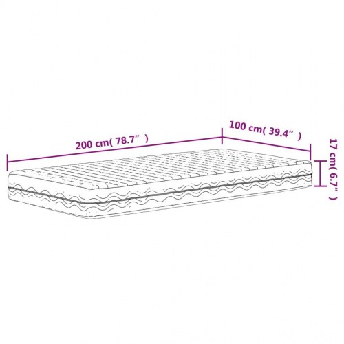 Skummadras 100×200 cm - vendbar H2/H3, hvid (OUTLET A)