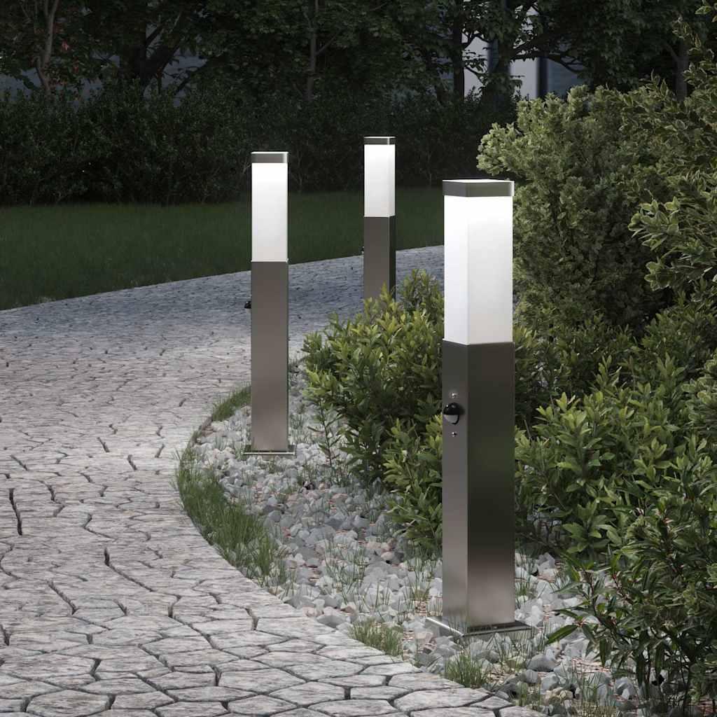 vidaXL pullertlamper med sensor 3 stk. 50 cm rustfrit stål IP44