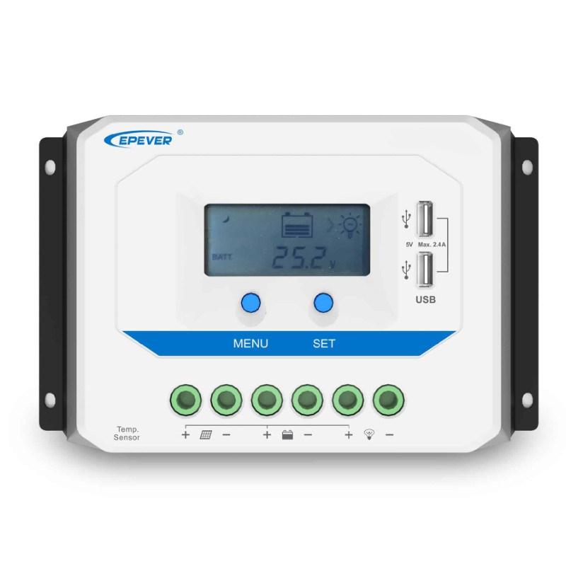 EPEVER VS2024AU PWM-laderegulator 20 A med USB