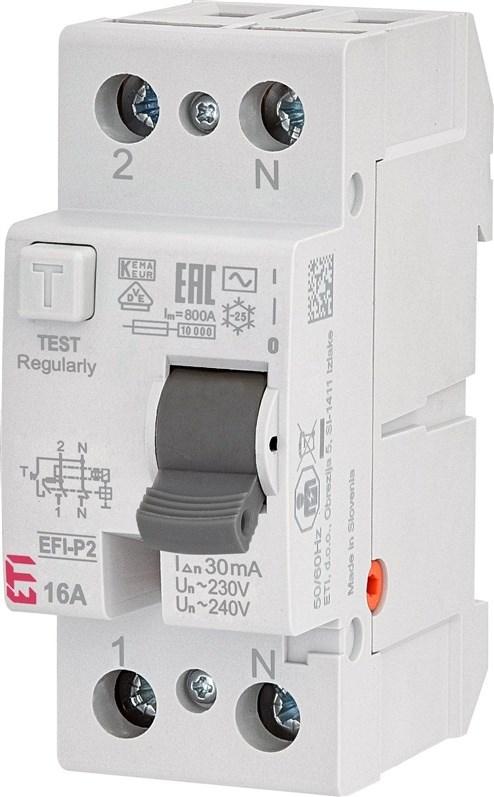 ETI EFI-P2 fejlstrømsafbryder 2P 16 A 30 mA