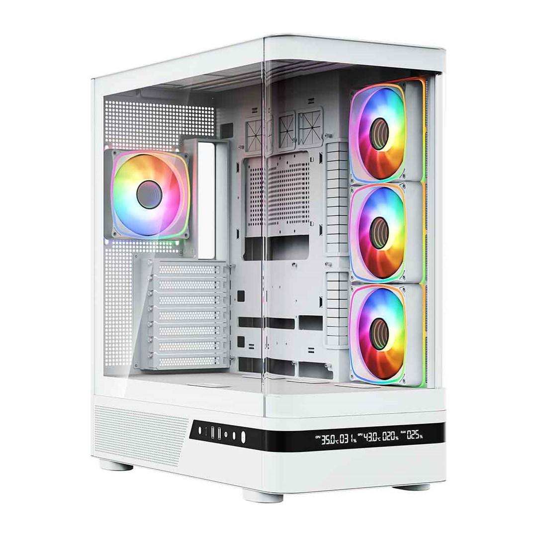 MODECOM Volcano AQ200 ARGB midi tower PC-kabinet - hvid