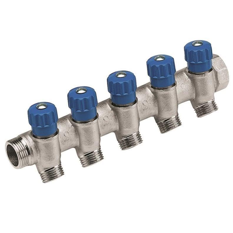 Vandfordeler med ventiler 3/4" x 1/2" 5-vejs til vandingssystem
