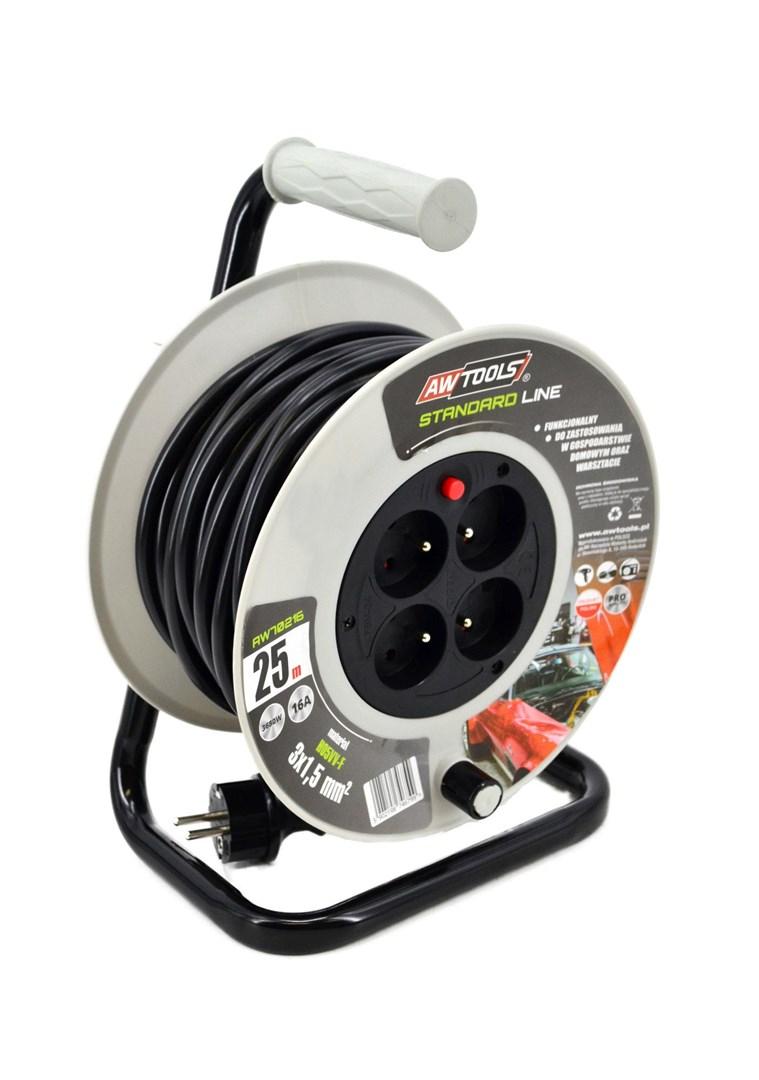 AWTOOLS Standard kabeltromle 40 m 3 x 1,5 mm² 16 A / 3.680 W