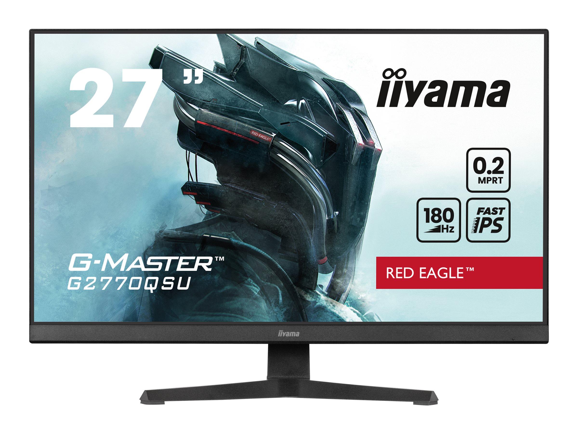iiyama G-MASTER Red Eagle G2770QSU-B6 - LED-skærm - gaming - 27 - 2560 x 1440 WQHD @ 180 Hz - Fast IPS - 400 cd/m² - 1200:1 - 0.2 ms - HDMI, DisplayPort - højtalere - sort, mat