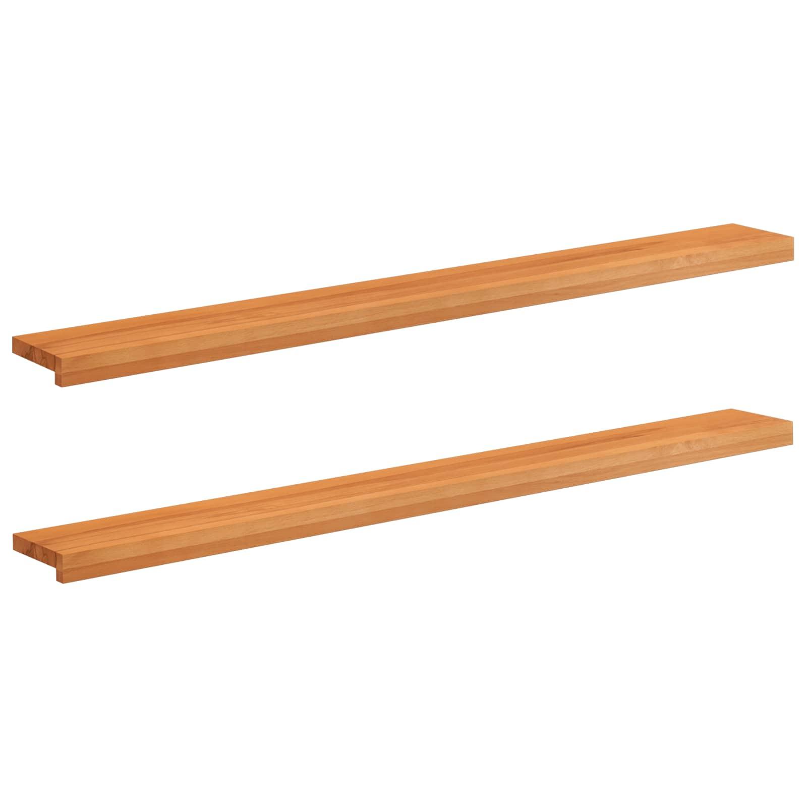 Vindueskarme 2 stk. lys brun 160 x 15 x 2 cm i massiv bøg