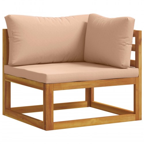 Sektionelt hjørnesofa til have i massivt akacietræ med polyester