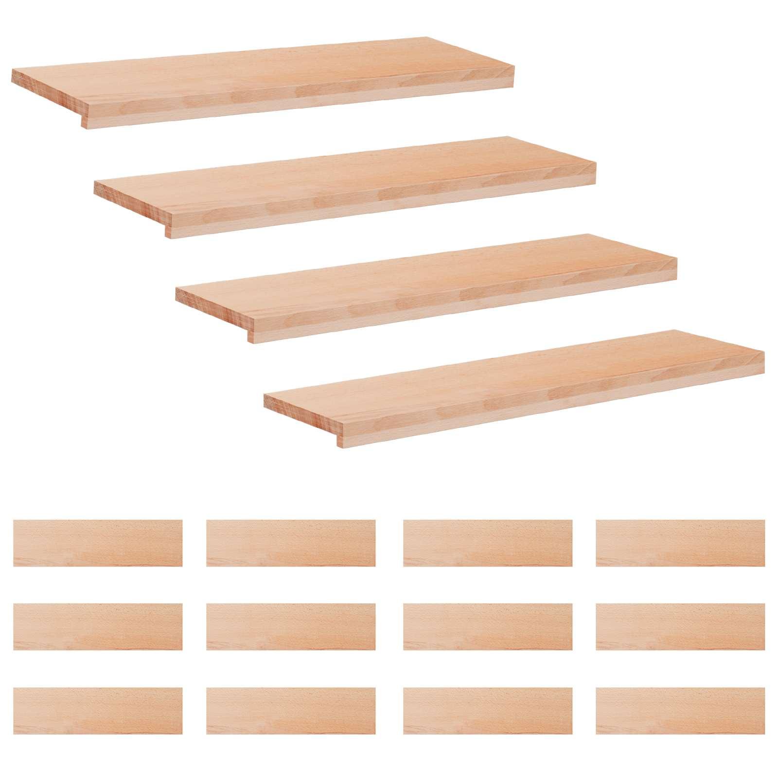 Trappetrin 16 stk. 100 x 30 x 2 cm naturfarvet massiv bøg