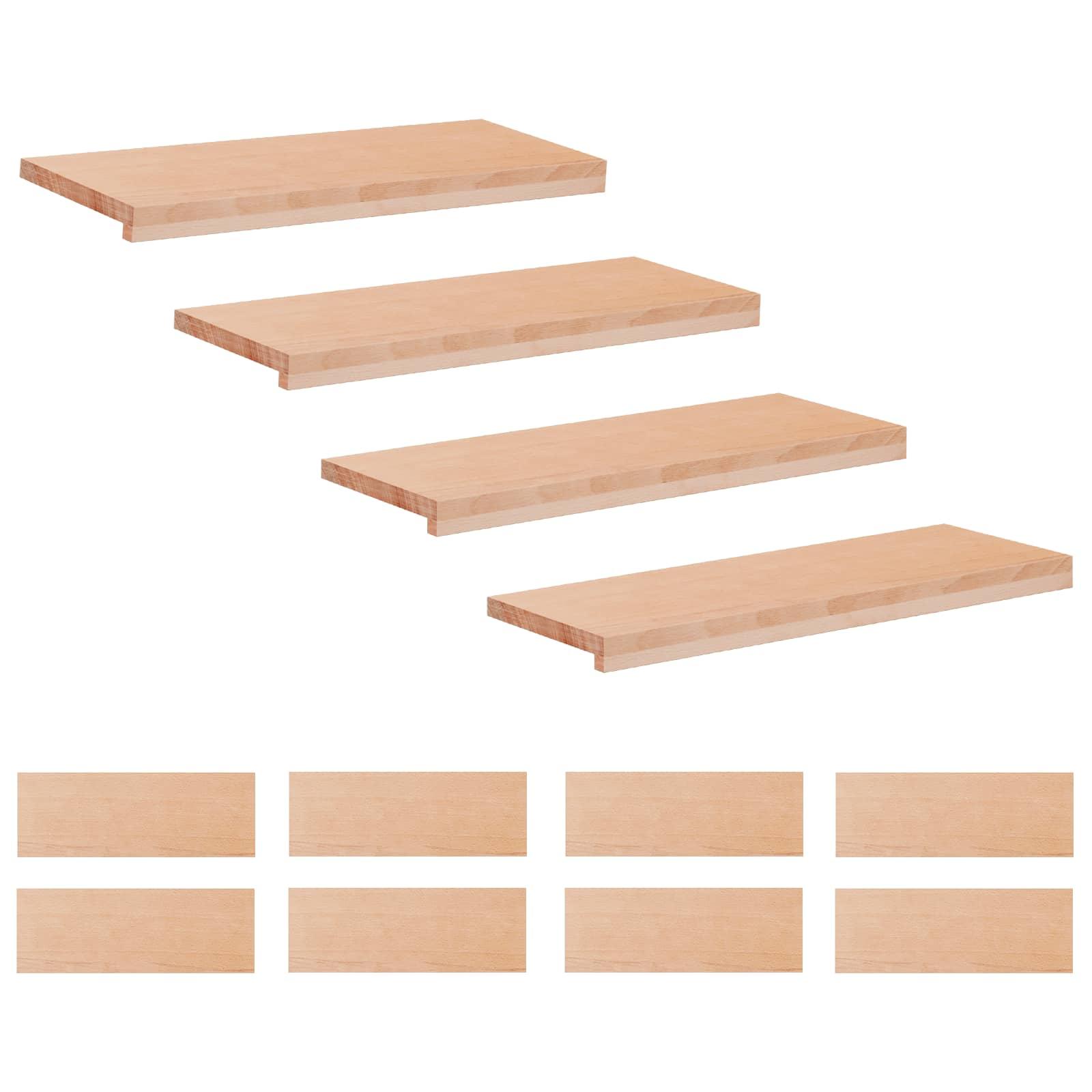 Trappetrin 12 stk. 70 x 30 x 2 cm naturfarvet solid bøg