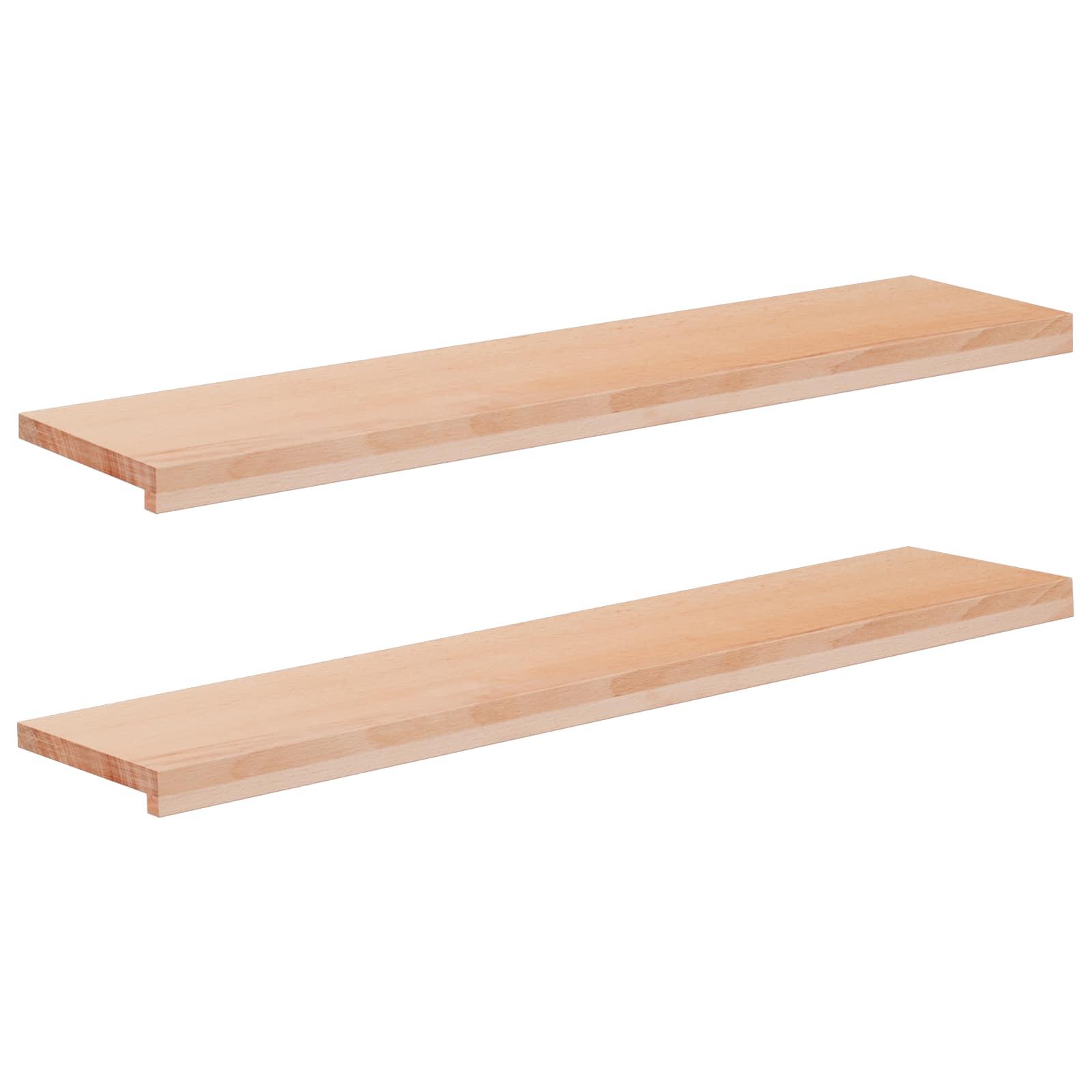 Trappetrin 2 stk. 110 x 30 x 2 cm naturfarvet solid bøg
