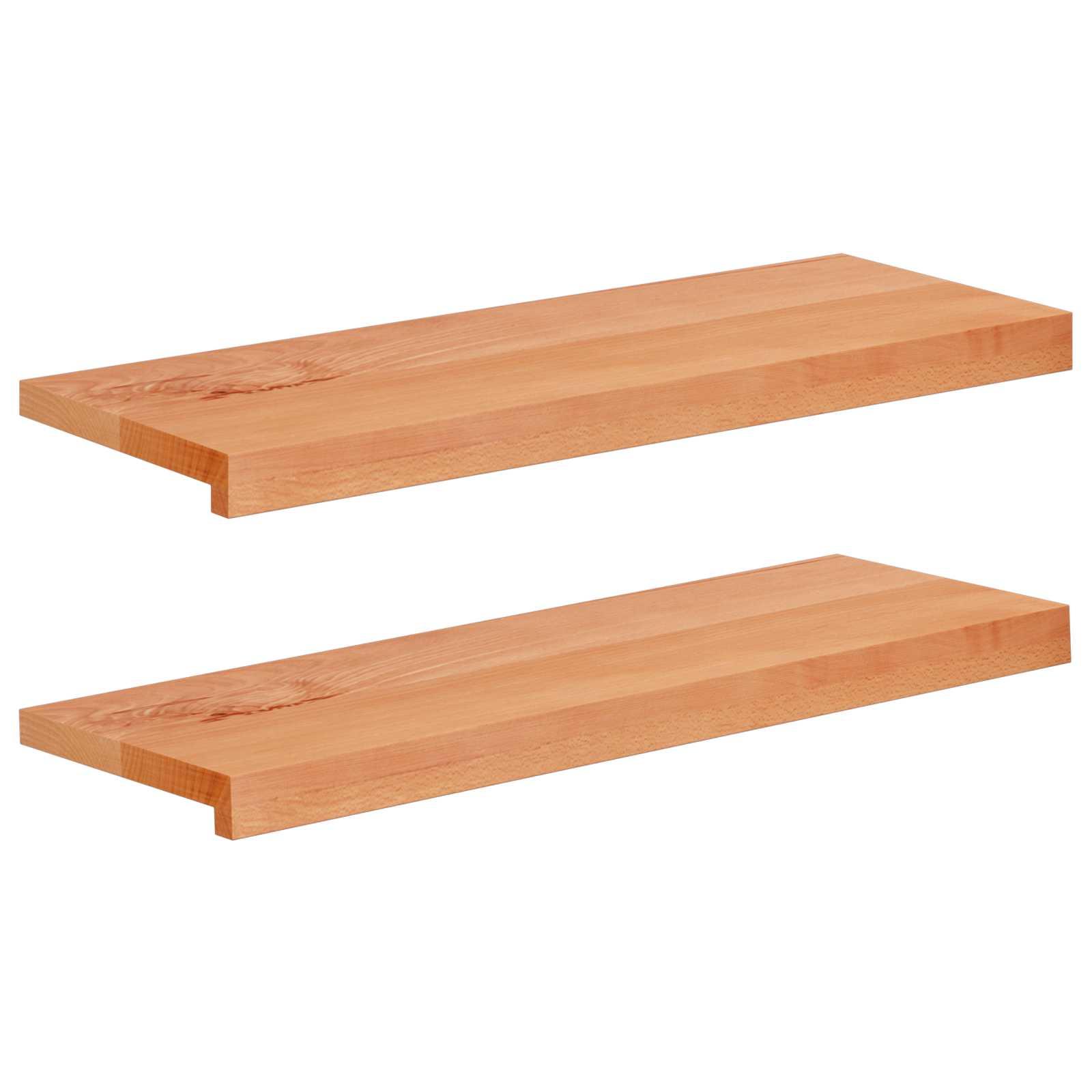 Trappetrin 2 stk. 80 x 30 x 2 cm i lakeret massiv bøg