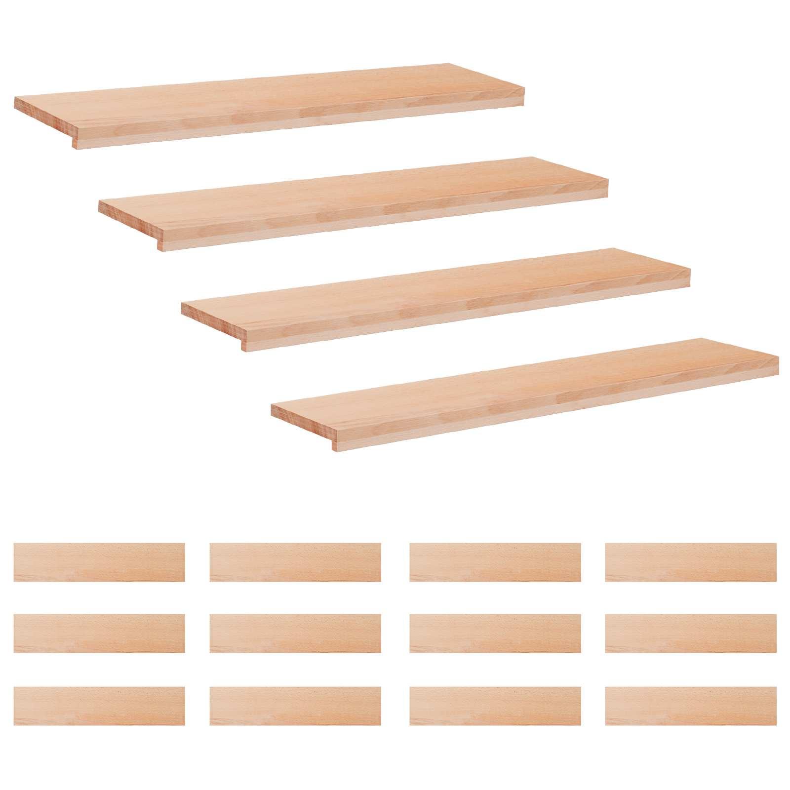 Trappetrin 16 stk. 110 x 30 x 2 cm naturfarvet massiv bøg