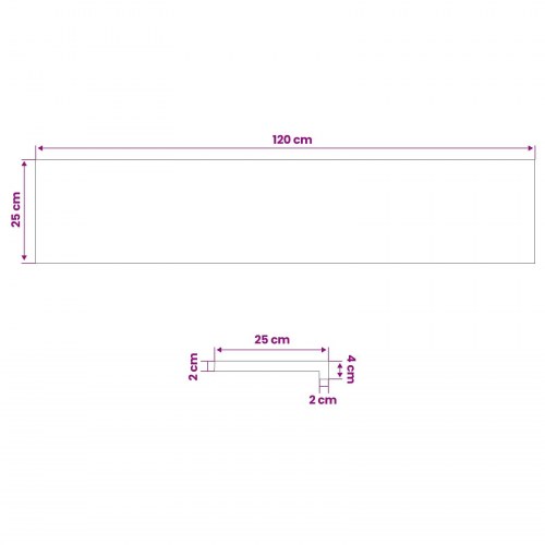 Trappetrin 4 stk. 120 x 25 x 2 cm naturfarvet solid bøg