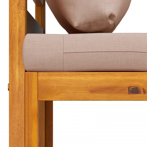 Sofa sæt 4 stk. i massivt akacietræ med hynder, naturfarvet