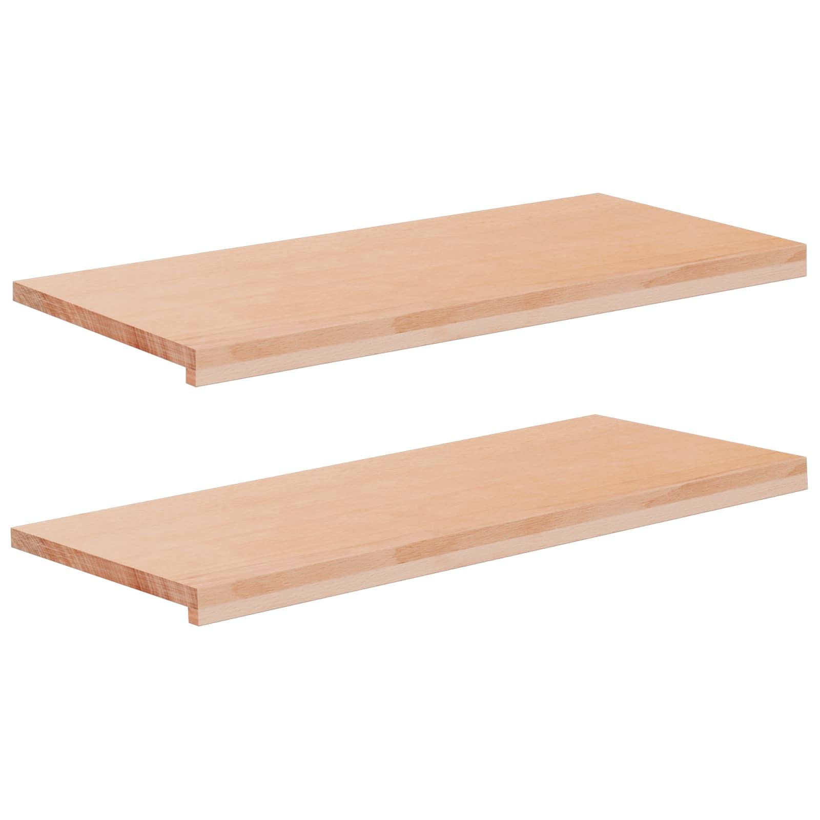Vindueskarme 2 stk. naturfarvet 100 x 40 x 2 cm i massiv bøg
