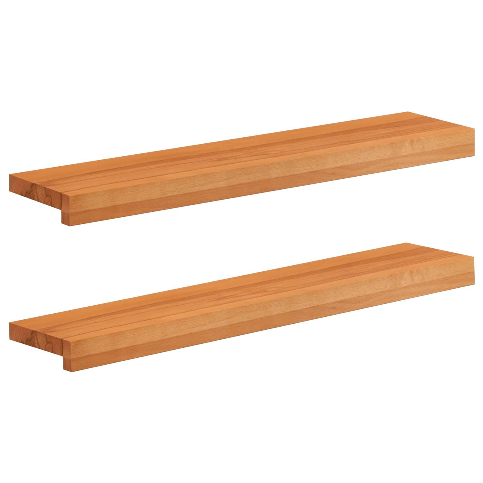 Vindueskarme 2 stk. i lys brun 80 x 15 x 2 cm massiv bøg
