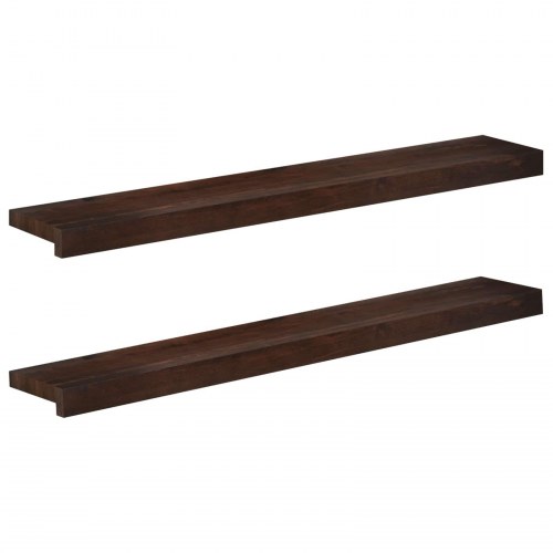 Vindueskarme 2 stk. mørk brun 90 x 20 x 2 cm i massiv bøg