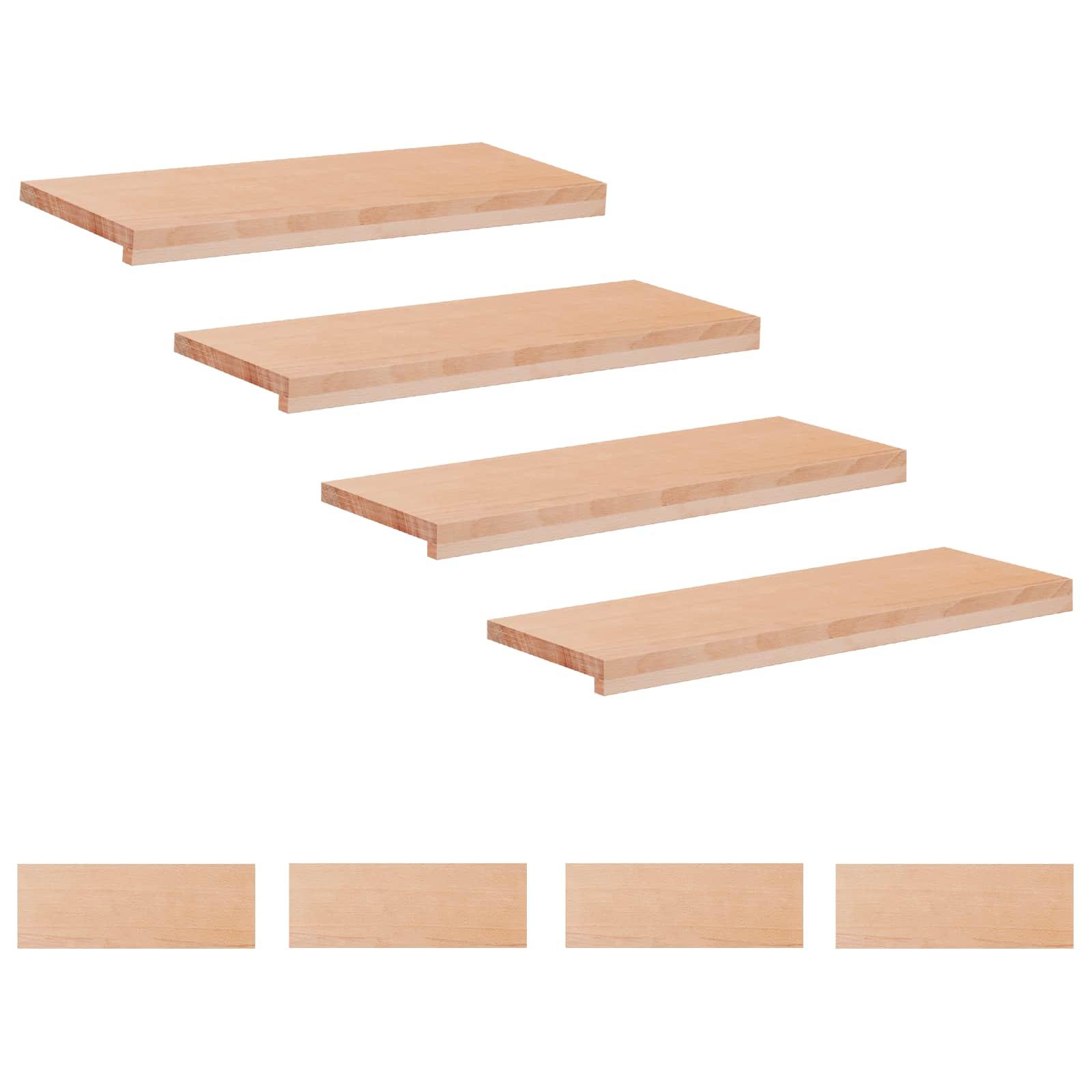 Trappetrin 8 stk. 80 x 30 x 2 cm naturfarvet solid bøg