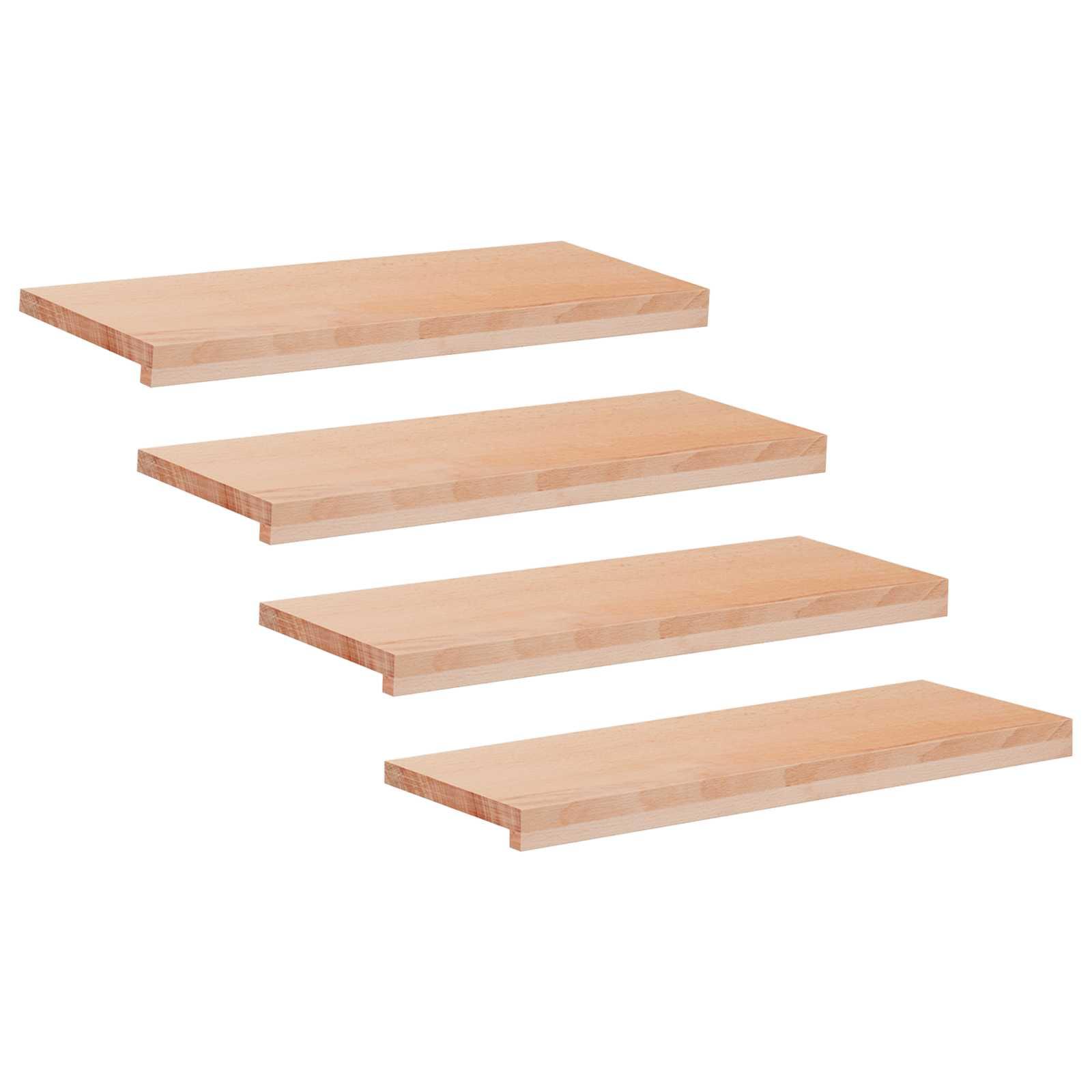 Trappetrin 4 stk. 80 x 25 x 2 cm naturfarvet massiv bøg