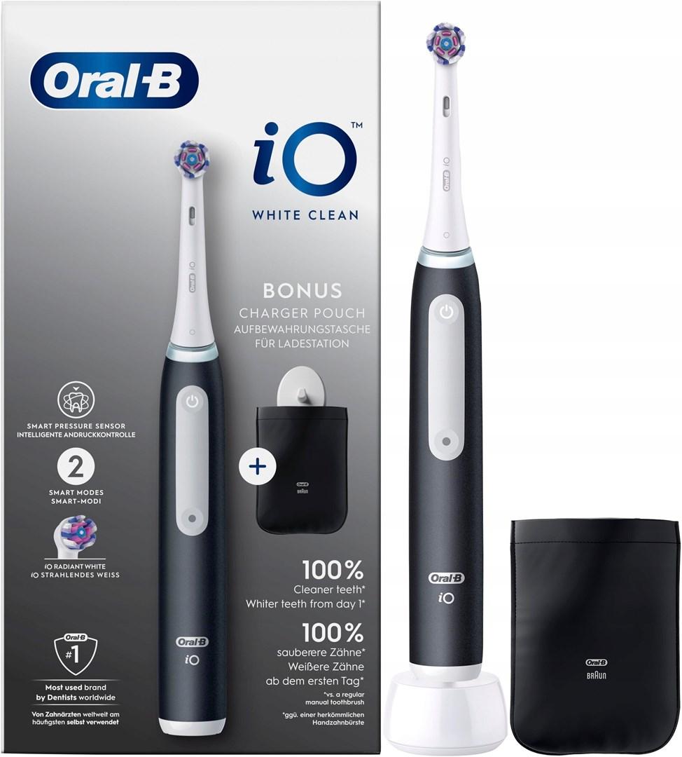 Oral-B iO White Clean elektrisk tandbørste sort/hvid med etui