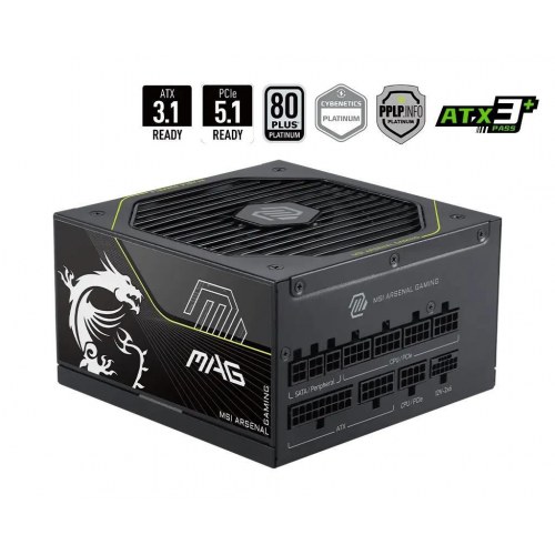 MSI MAG A1200PLS PCIe 5 1200 W strømforsyning