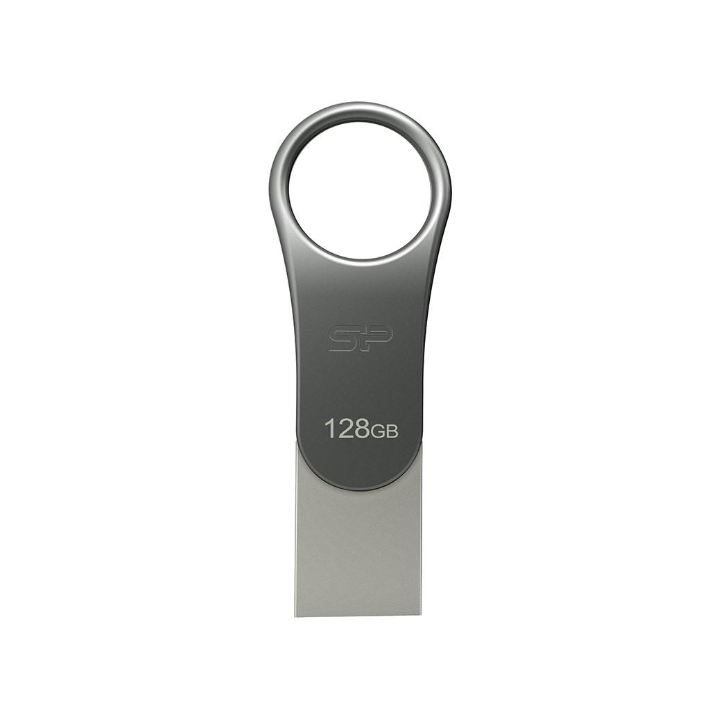 Silicon Power Mobile C80 128 GB USB-stik USB-A/USB-C Titanium