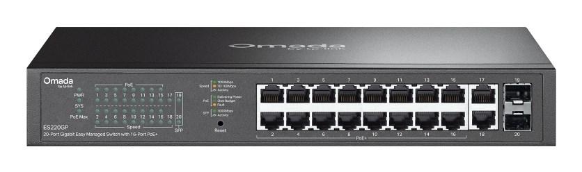 TP-Link Switch easy managed Layer2 20 Port &bull 18x 1GbE &bull 16x PoE af &bull 2x SFP &bull 150W PoE Budget &bull Lüfterlos &bull Omada &bull