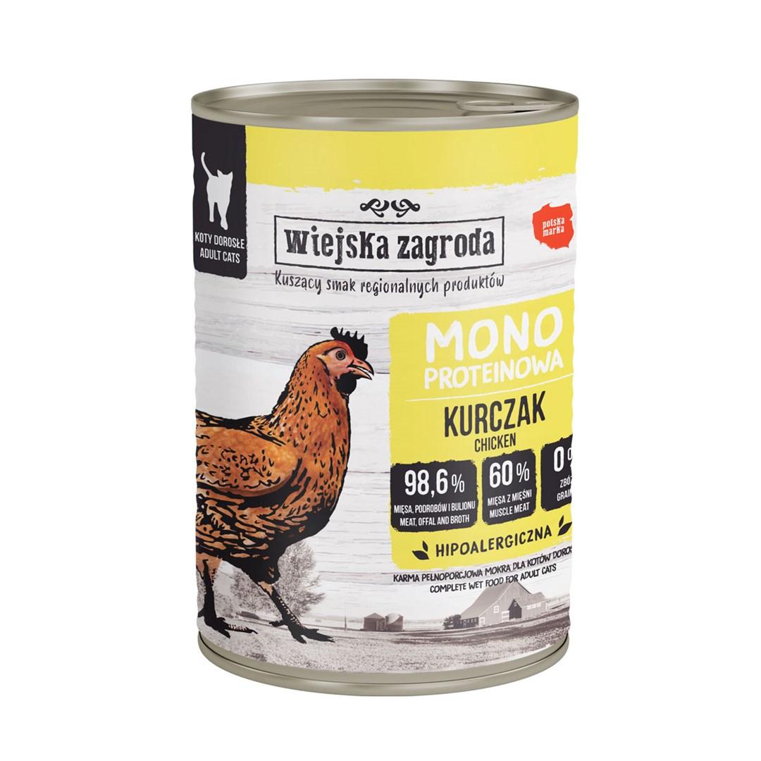 Wiejska Zagroda Monoprotein kylling vådfoder til kat 400 g