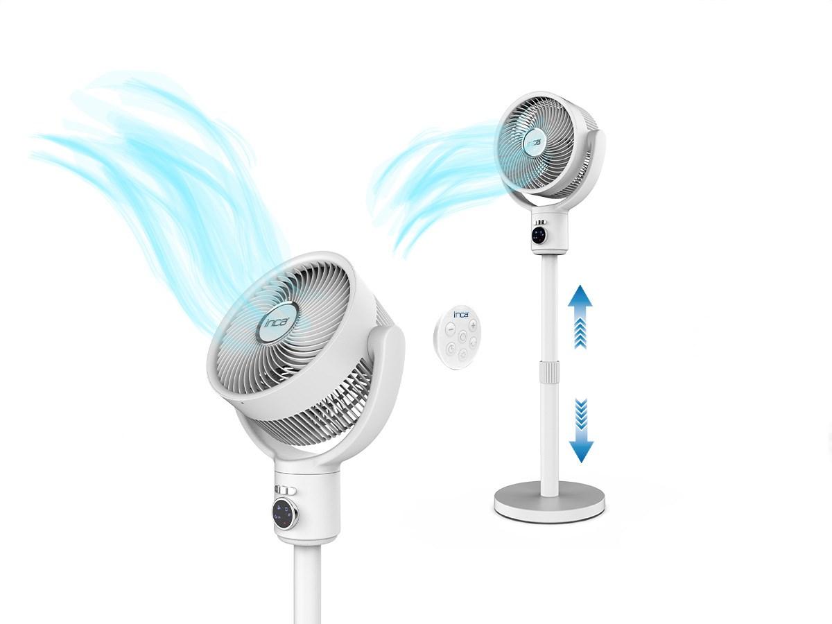 INCA Standventilator +Akku, BLDC-Motor,5 Stufen, LED weiss