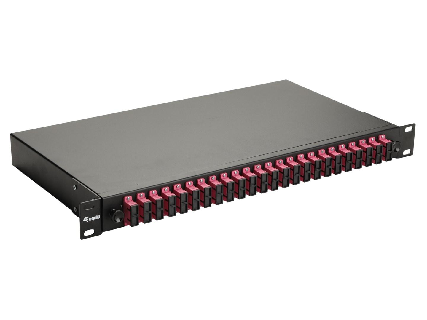Equip 24-port fiberoptisk splejseboks SC duplex OM4 1U sort